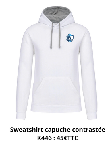 Sweat-shirt à capuche contrastée CVB