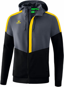 veste à capuche tracktop squad gris noir jaune