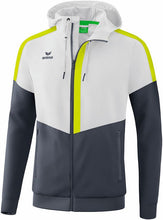 Charger l&#39;image dans la galerie, veste à capuche tracktop squad blanc gris jaune