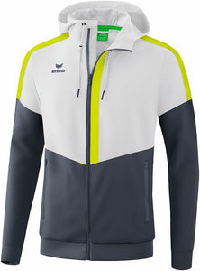veste à capuche tracktop squad blanc gris jaune