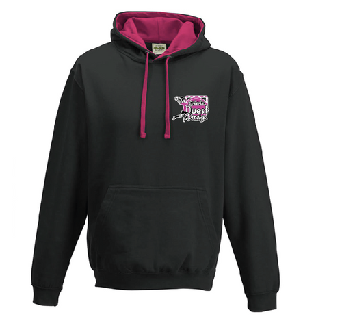 sweat capuche noir et rose ouest ornaise