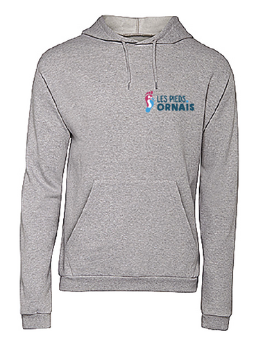 sweat capuche gris les pieds ornais