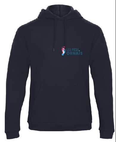 sweat capuche bleu marine les pieds ornais