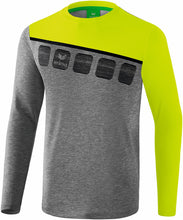 Charger l&#39;image dans la galerie, Longsleeve 5-C gris chiné lime pop noir