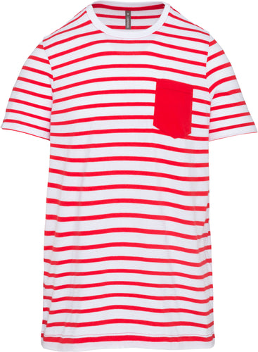 Tee-Shirt Rayé Marin avec poche Enfant / Personnalisable
