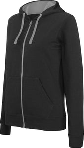 Sweat-Shirt Zippé à Capuche Contrastée Femme / Personnalisable
