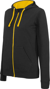 Sweat-Shirt Zippé à Capuche Contrastée Femme / Personnalisable
