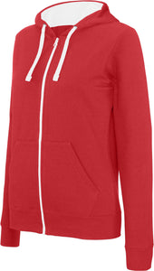 Sweat-Shirt Zippé à Capuche Contrastée Femme / Personnalisable
