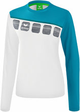 Charger l&#39;image dans la galerie, longsleeve femme 5-C blanc bleu