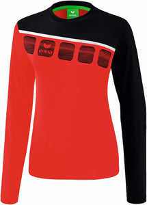 longsleeve femme 5-C rouge noir