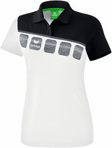 polo femme 5-C blanc noir