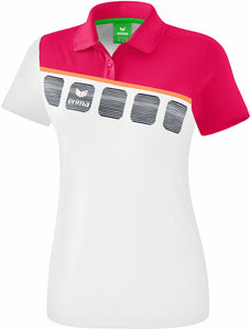 polo femme 5-C blanc rose