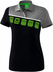polo femme 5-C noir gris
