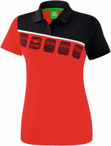 polo femme 5-C rouge noir