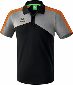 polo homme premium one 2.0 noir gris orange